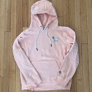 Men's Pink Hoodie with Embroidered Detail